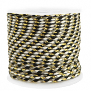 Cordón trenzado trendy 2mm Dorado-negro