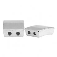 Abalorios met&aacute;licos DQ duo beads rect&aacute;ngulo Plata vieja (sin n&iacute;quel)