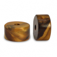 Piedras naturales Ojo de tigre disco 6x3mm Marrón dorado