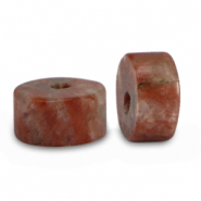 Piedras naturales Granito disco 6x3mm Rojo borgo&ntilde;a