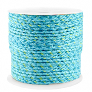 Cordón trenzado trendy 2mm Azul-amarillo
