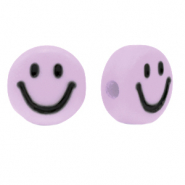 Abalorios letras acrílicas smiley Púrpura lila