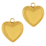 Colgantes Acero Inox coraz&oacute;n Dorado