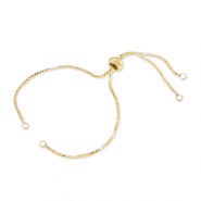 Fornituras metálicas DQ semi pulsera con abalorio de cierre deslizante Dorado (sin níquel)