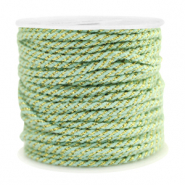 Hilo macramé espiral 1.5mm Dorado-verde menta delicado
