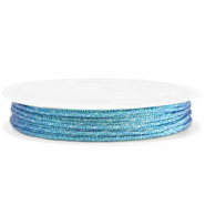 Hilo macramé trenzado 1mm Azul azure metálico