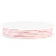 Hilo macramé trenzado 1mm Rosa suave metálico