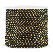 Hilo macramé espiral 2mm Dorado-negro