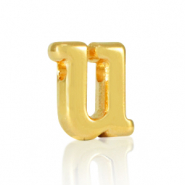 Abalorios letras metálicos DQ U Dorado (sin níquel)