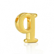 Abalorios letras metálicos DQ Q Dorado (sin níquel)