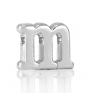 Abalorios letras metálicos DQ M Plata vieja (sin níquel)