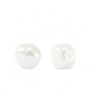 Imitación de perlas de agua dulce Blanco