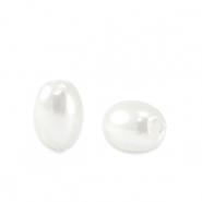 Imitación de perlas de agua dulce grano de arroz Blanco
