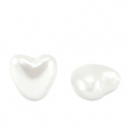 Imitación de perlas de agua dulce corazón Blanco