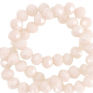 Abalorios faceteados disco 4x3 mm Beige mantequilla-revestimiento pearl shine