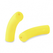 Abalorios acr&iacute;licos tubo Amarillo ardiente