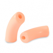 Abalorios acr&iacute;licos tubo Rosa salm&oacute;n