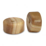 Piedras naturales Calcita disco 4x2mm Marr&oacute;n