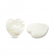 Abalorios conchas corazón Blanco (color natural)