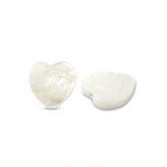 Abalorios conchas corazón Blanco (color natural)