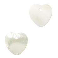Colgantes concha especial coraz&oacute;n Blanco (color natural)