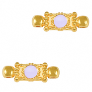 Colgantes met&aacute;licos DQ entrepieza Dorado-p&uacute;rpura lavanda (sin n&iacute;quel)