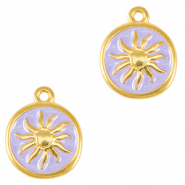 Colgantes metálicos DQ sol Dorado-púrpura lavanda (sin níquel)
