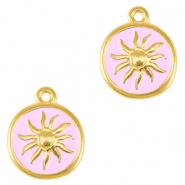 Colgantes metálicos DQ sol Dorado-lila rosa (sin níquel)