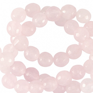 Piedras naturales Cuarzo Lechoso 8mm faceteados Rosa dulce