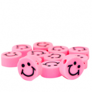 Abalorios de pol&iacute;meros smiley Rosa