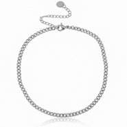 Pulseras tobillera Acero Inox eslabón Plateado