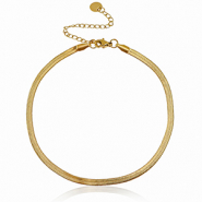Pulseras tobillera Acero Inox eslabón serpiente Dorado