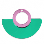 Colgantes llamativos Verde met&aacute;lico-rosa