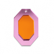 Colgantes llamativos oct&oacute;gono Rosa met&aacute;lico-naranja