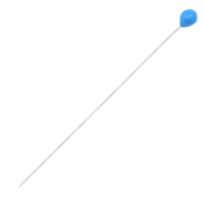 Fornituras met&aacute;licas DQ bastones cabeza bola 52mm Plata vieja-azul p&eacute;troleo (sin n&iacute;quel)
