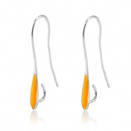 Fornituras metálicas DQ pendiente / gancho Plata vieja-naranja neón (sin níquel)