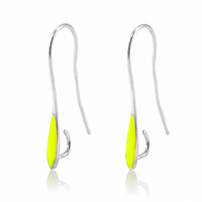 Fornituras metálicas DQ pendiente / gancho Plata vieja-amarillo neón (sin níquel)