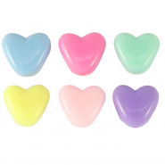 Abalorios letras acr&iacute;licas coraz&oacute;n Multicolor pastel