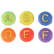 Abalorios letras acr&iacute;licas Multicolor