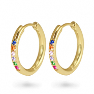 Pendientes Acero Inox criolla zirc&oacute;n 17mm Dorado