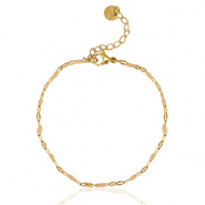 Pulseras Acero inox Beige latte-dorado
