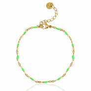 Pulseras Acero inox Verde-dorado