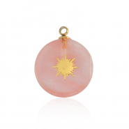 Colgantes Acero Inox sol Dorado-rosa
