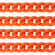 Cadena acr&iacute;lico 22mm brillante Naranja ne&oacute;n