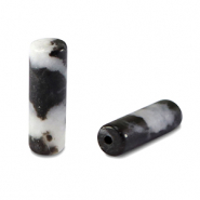 Piedras naturales jasper tubo Blanco-negro