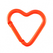 Fornituras de color anilla llavero coraz&oacute;n Naranja ne&oacute;n