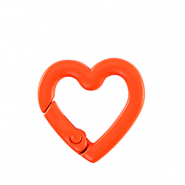 Fornituras de color anilla llavero coraz&oacute;n Naranja ne&oacute;n