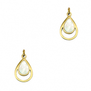 Colgantes Acero Inox concha gota Dorado-blanco (color natural)