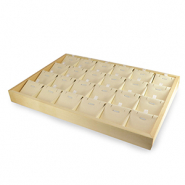 Expositor de joyería 24 compartimentos para diversas joyas Natural-beige