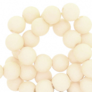 Abalorios acr&iacute;licos 6 mm Blanco papiro beige